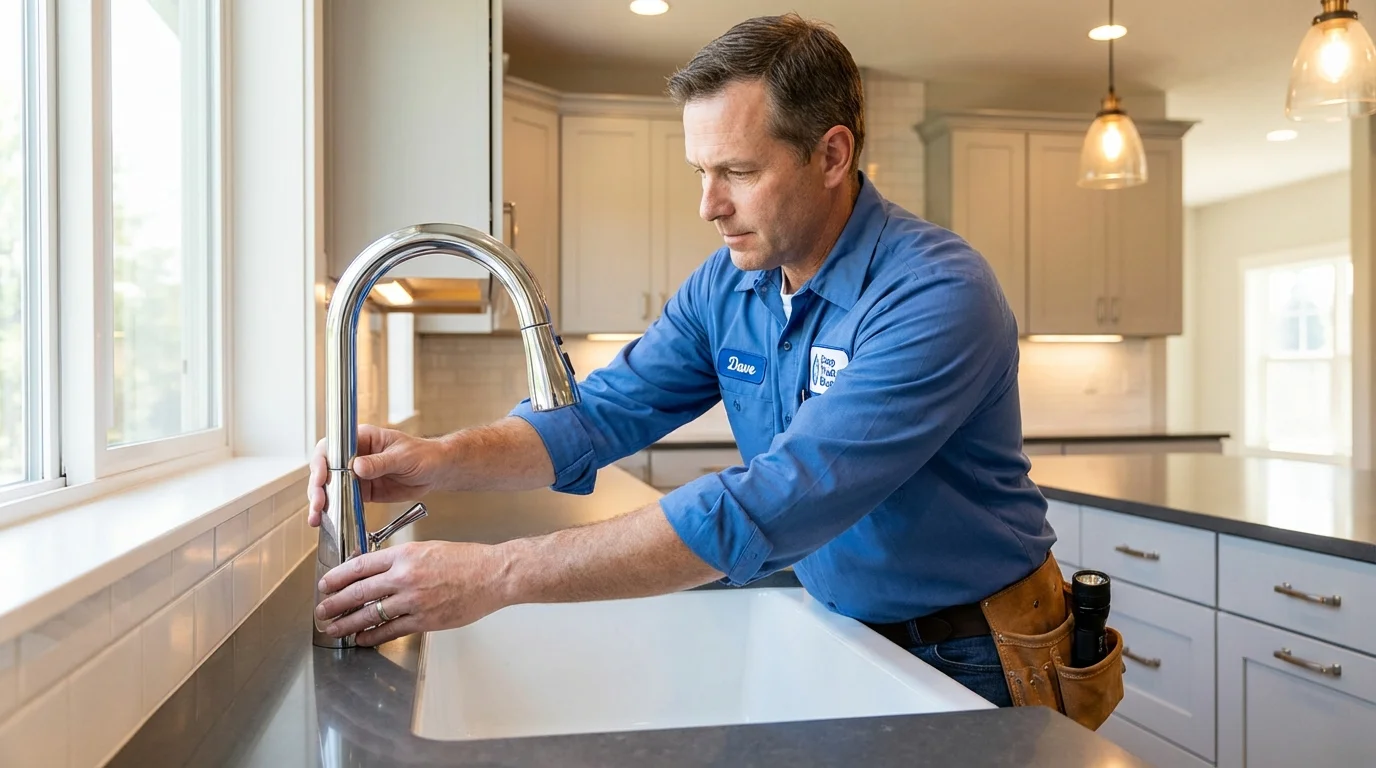 Kitchen faucet installation by Johns Plumbing LLC in Hardinsburg